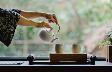 Chinese tea ceremony. room Chinese tea ceremony