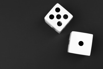 casino dices on the black background