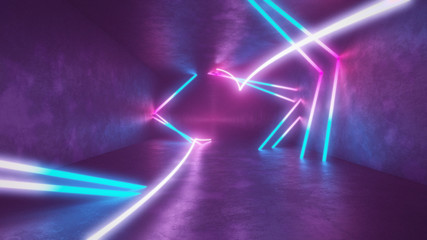 4k 3d render, looped animation tunnel, abstract seamless background, fluorescent ultraviolet light, glowing neon lines, moving forward inside endless tunnel, blue pink spectrum, modern colorful