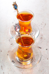 Turkish tea in traditional glass