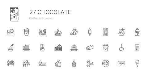 chocolate icons set