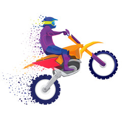 Motocross vector illustration. Sport and activity background.