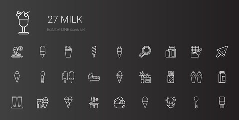 milk icons set