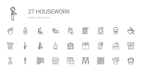 housework icons set