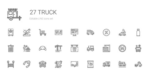 truck icons set