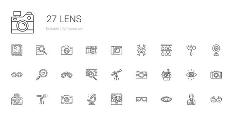 lens icons set