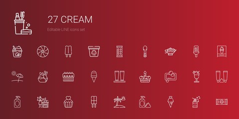 cream icons set