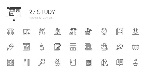 study icons set