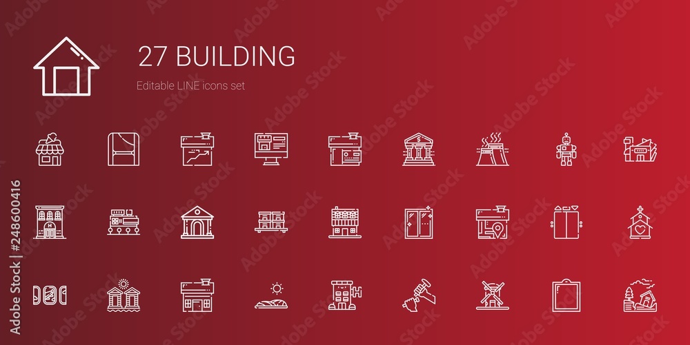 Poster building icons set