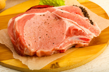 Raw pork cutlet