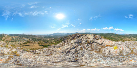 Fototapeta premium Panoramic landscape view from mountain near Sudak city