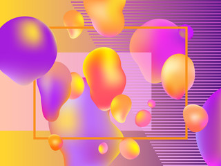 Lava lamp. Abstract background of liquid shapes. Vector.