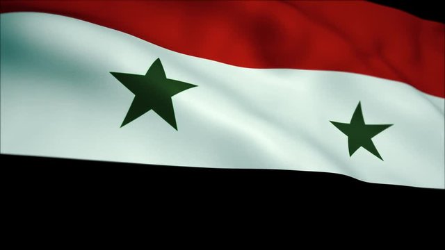 4K High Definition animation. Flag of Syria. Seamless Loop.