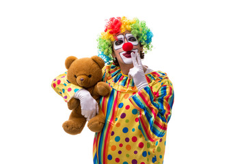 Funny clown isolated on white background