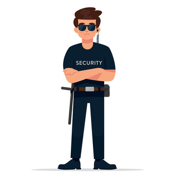 vector illustration of standing man as a security