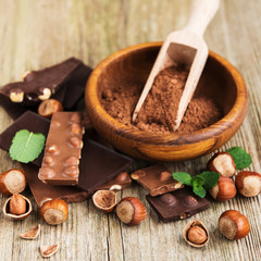 Chocolate and cocoa powder