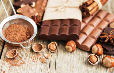 Chocolate and cocoa powder