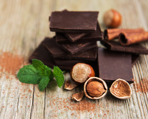 Chocolate with hazelnuts