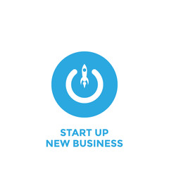 Obraz premium Conceptual of start up new business project, take off of a business. Button of start up new business project.