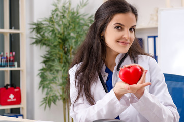 Female doctor cardiologist working in the clinic