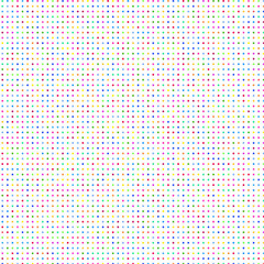 The multicolored dots on white background   