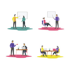 Modern flat design concept of  Teamwork activities