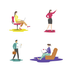 Modern flat design concept of  Teamwork activities