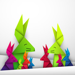 wielkanocne króliki origami wektor © Rzoog