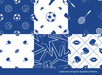 Seamless pattern set. Sports collection