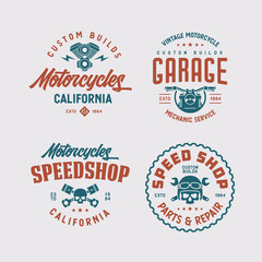 Motorcycles california t-shirt design. Vector vintage illustration.
