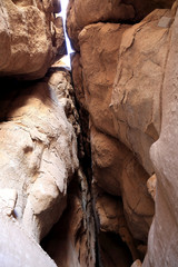 Inside the Al- Qarah caves in Saudi Arabia
