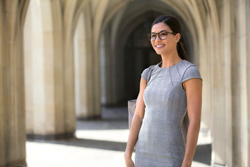 Beautiful asian american entrepreneur young career woman, fashionable, stylish, posing with smile