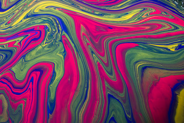 Abstract background with psychedelic vivid colors. Marbleized bright effect with fluid painting,...