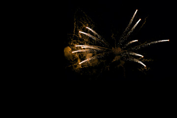 fireworks against the sky, long exposure