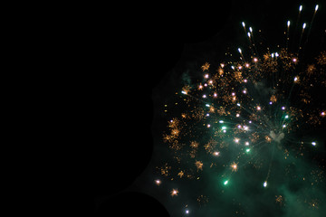 fireworks against the sky, long exposure