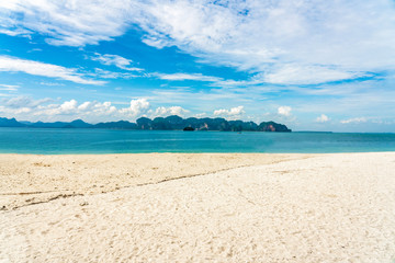 Beautiful Tropical Beach PP Island, Krabi, Phuket, Thailand. blue ocean background Summer view Sunshine at Sand and Sea Asia Beach Destinations 