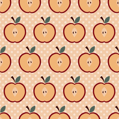 Cute apple pattern. Seamless vector illustration with abstract apples for textile and scrapbook paper