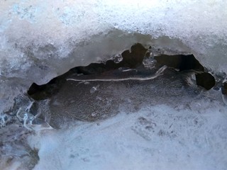 Ice on the river with beautiful patterns