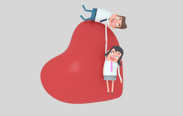 Couple falling in love. Isolated. Easy automatic vectorization. Easy background remove. Easy color change. Easy combine.
