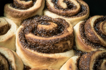 Cinnamon buns. Homemade cinnamon rolls.