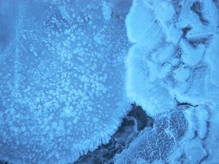 Ice on the river with beautiful patterns