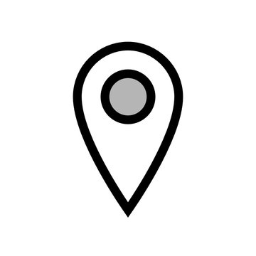 Line icon with map mark icon header for web background design. Vector map marker. map label symbol. Map mark for office address. Network icon. Internet concept. Check mark icon.