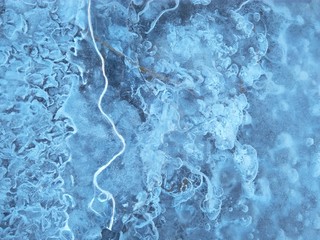 Ice on the river with beautiful patterns