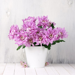 Purple chrysanthemium bouquet