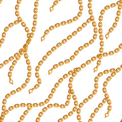 Seamless pattern with golden chains.