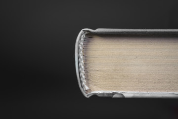 macro photo book on black background