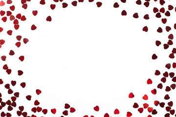 Red hearts frame. Valentine's day.