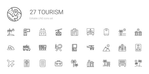 tourism icons set