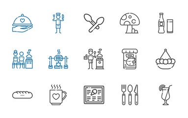 restaurant icons set