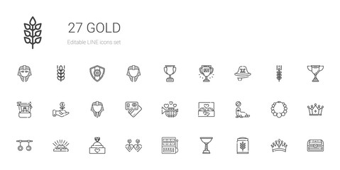 gold icons set